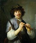 Shepherd Canvas Paintings - Rembrandt as a Shepherd